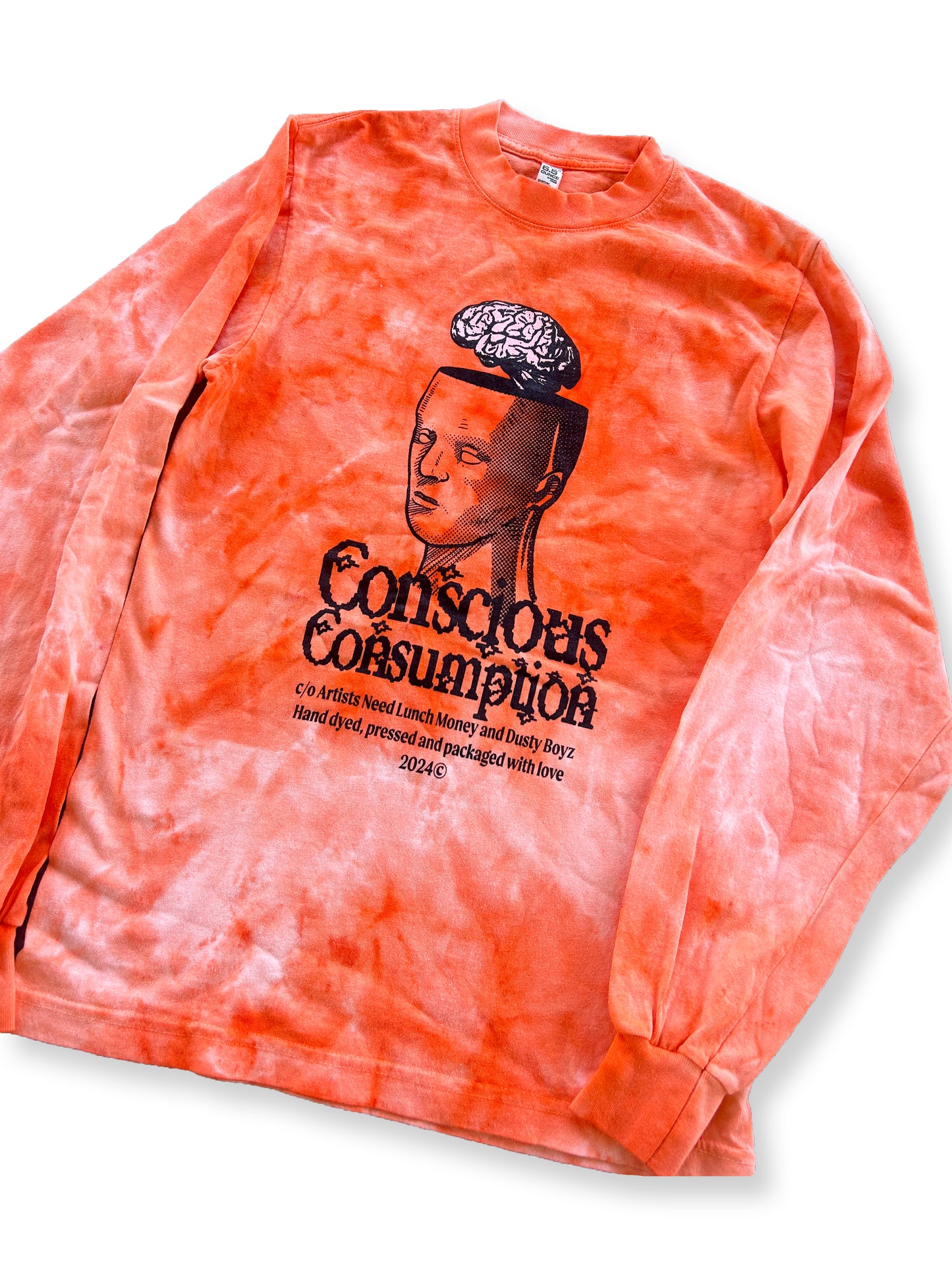 Conscious Consumption Longsleeve T-Shirt - Orange